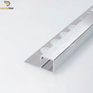 Wholesale Bright Silver Floor Tile Divider Strips , Tile Aluminum Edge Trim 6063 Alloy Material from china suppliers