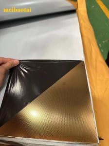 Wholesale Linen Gold PVD Color Embossed Stainless Steel Sheet SS Decorative Plate from china suppliers