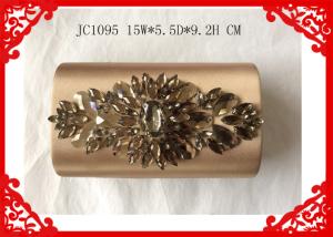 Wholesale Rhinestone Flower Beaded Evening Bags , Break Open Closure Silver Glitter Clutch Bag from china suppliers
