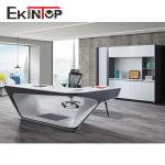 Officeworks Modern Glass Executive Desk MDF Glossy Surface SGS Certified