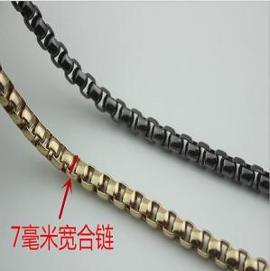Wholesale Delicate novelty design 7 mm gunmetal and gold color metal chain for bag from china suppliers