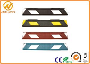 Wholesale Car Rubber Wheel Stopper with Yellow Reflective Tape Easy Installation. from china suppliers