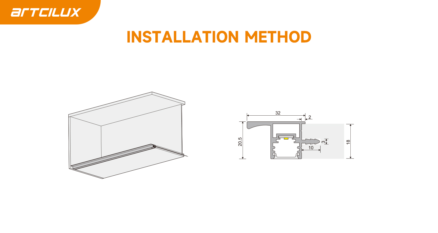 No-Pull Handle Design LED Board Light For Home Furniture A2703