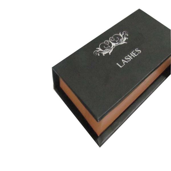 black red magnet eyelash box silk screen spot uv logo eyelash pack box custom