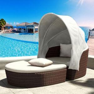 Wholesale Balcony Beach Chaise Lounges Woven Rattan Round Sun Lounger from china suppliers