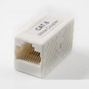 CAT6 Ethernet Lan Cable RJ45 Keystone Jack Inline Coupler White Color