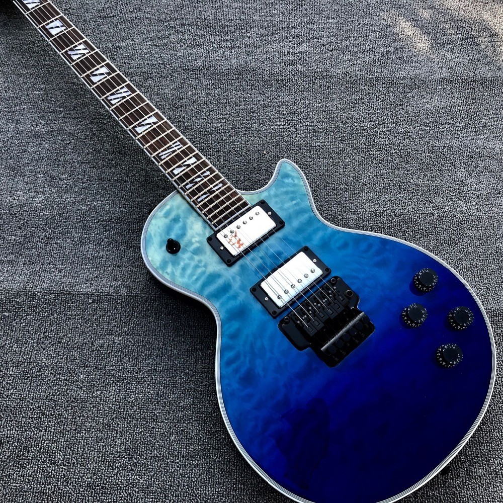 2017 line up custom New CUSTOM SHOP LP blue electric guitar, Rosewood fingerboard