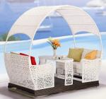 Luxury Four Person Wicker Rocking Chair Patio Furniture With Metal Frame