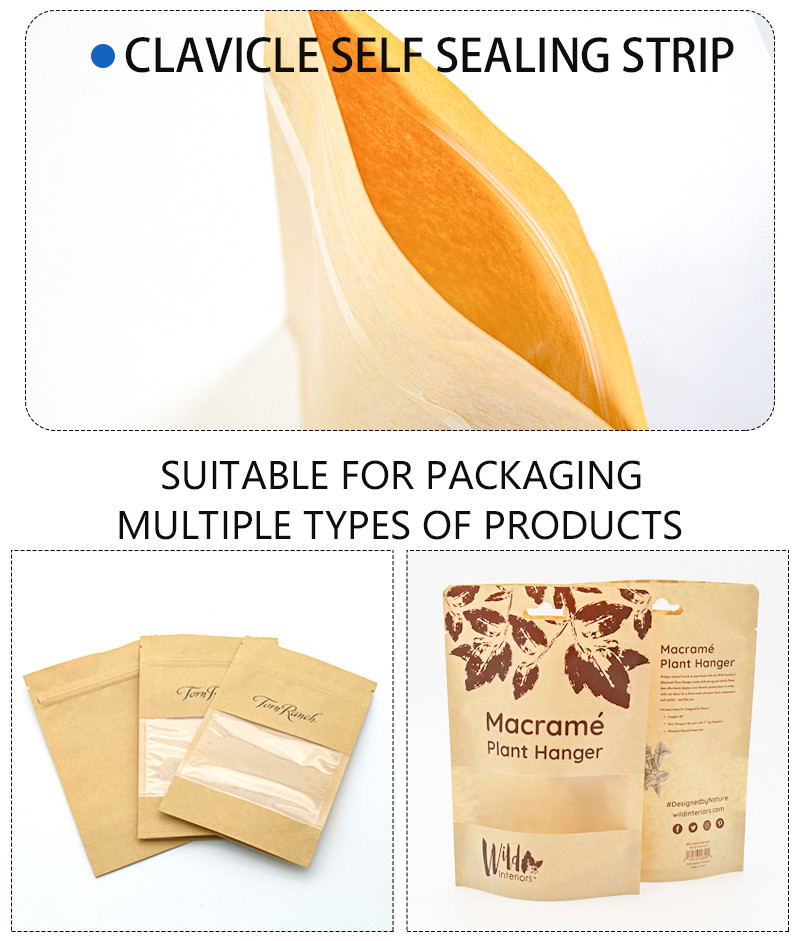 Wholesale Customizable Kraft Paper Stand Up Zipper Pouch Resealable Food Grade Packaging for Coffee Snacks Brown/White, ISO Certified, Samples