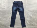 Blue Black Mottled Ladies Denim Jeans With Contrast Stitching TW79167