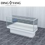2 Layers Modern Jewelry Counter Showcase Silver Stainless Steel Frame With