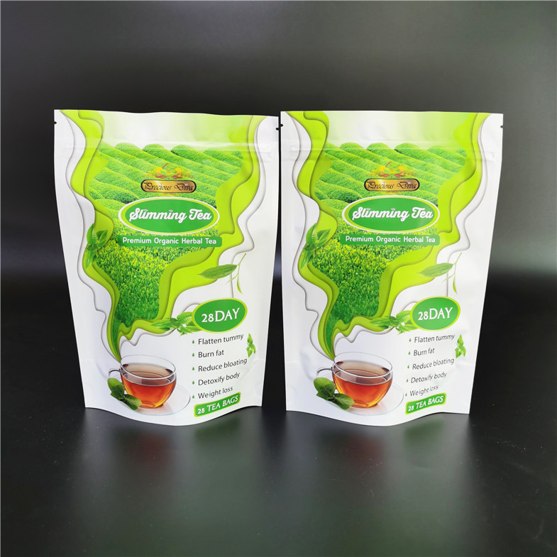 Digital Printing Stand Up Pouches Empty Tea Packaging Bag Green Diet Tea Mylar Bags
