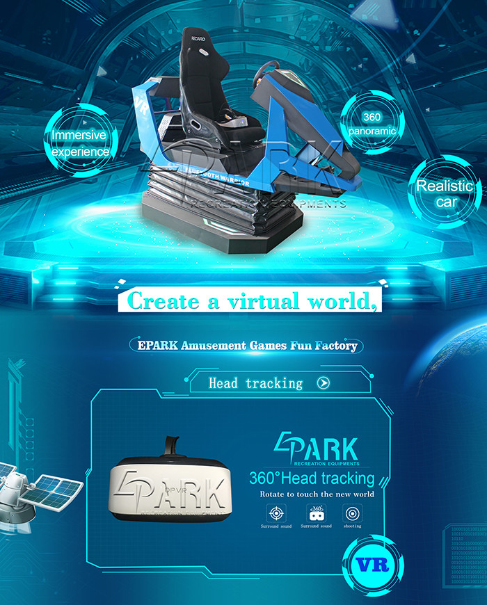 Bluetooth Warrior 9D VR Simulator Racing Car Interactive Virtual Reality Machine