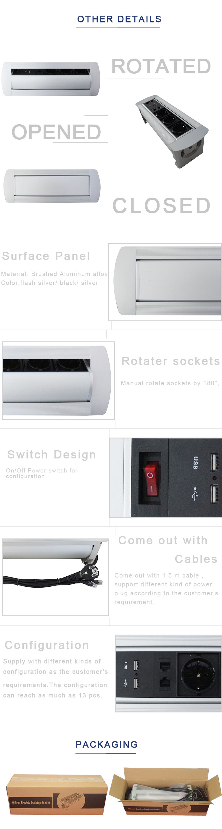 USB charger office tabletop flip up socket outlet for meeting table