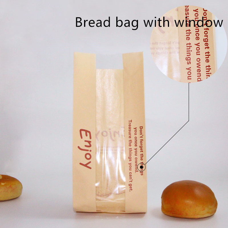 55g Coated Paper Toast Bread Packaging Bag ISO9001 With Window