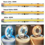 50000 Hours Working Time 12V24V 8mm 360LEDs 4000K Natural COB SMD2835 LED Strip