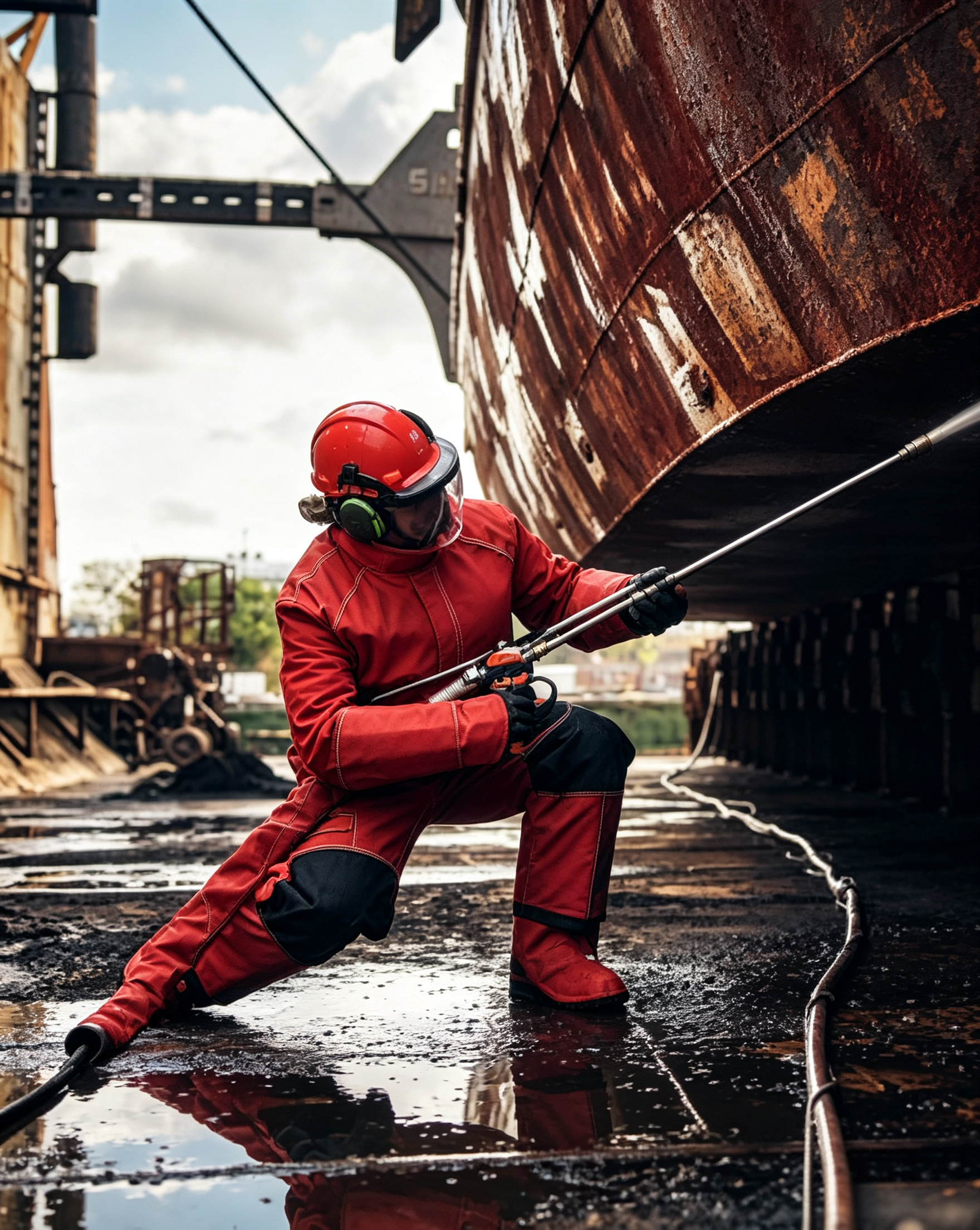 Durable Water Jetting Trousers Wear Resistant Working Bib Overalls