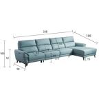BN Cowhide Functional L-Shaped Chaise Longue Sofa Modern Minimalist Doll Cotton