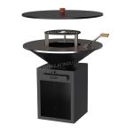 Corten Steel Wood Charcoal BBQ Grill With Removable Ash Catcher