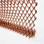Rhombic Hole Brass Wire Mesh Curtains Ceiling Decoration