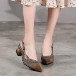 S485 New Pointed Toe Fashion All-Match Lady High Heels Ethnic Style Retro