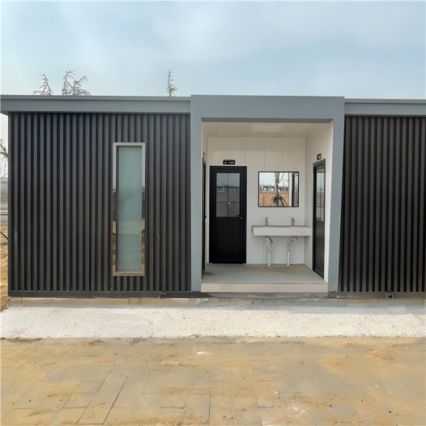 Steel Frame Mobile Toilet Container Weatherproof for Outdoor Construction