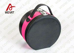Wholesale Black &amp; Pink Round Cosmetic Paper Box Makeup Organizer With Mirror 25cm Diameter from china suppliers
