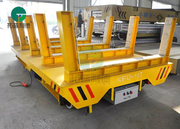 Cable Reels Powered Aluminum Coil Plant Steel Railway Flat Transfer Car With V Support Bracket