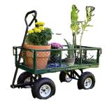 Wooden Mesh Cart Wagon Four Wheel Cart 20LBS Capacity for Qingdao Port