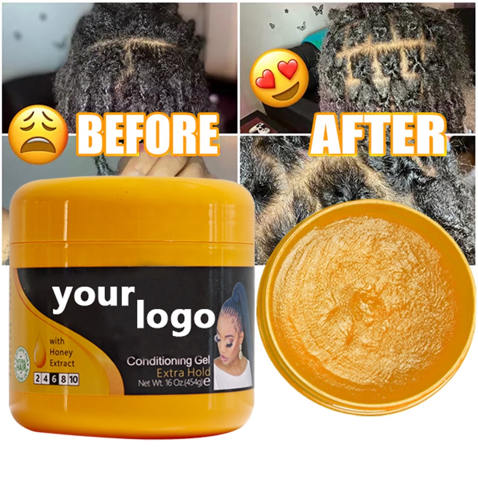 Extra Hold Smooth Edge Control Braid Gel with Salon Hair Color and Conditioning Gel