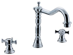 Wholesale Brass Two Handle Household Kitchen Sink Water Faucet Europe Archaize 3 Hole Kitchen Tap from china suppliers
