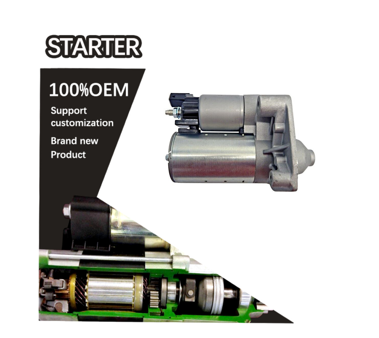 12V 10T CW STARTER 1608064680, 9671530880, 9688477380. 428000-8331, 428000-8332, 4280008331, 4280008332 F032116092