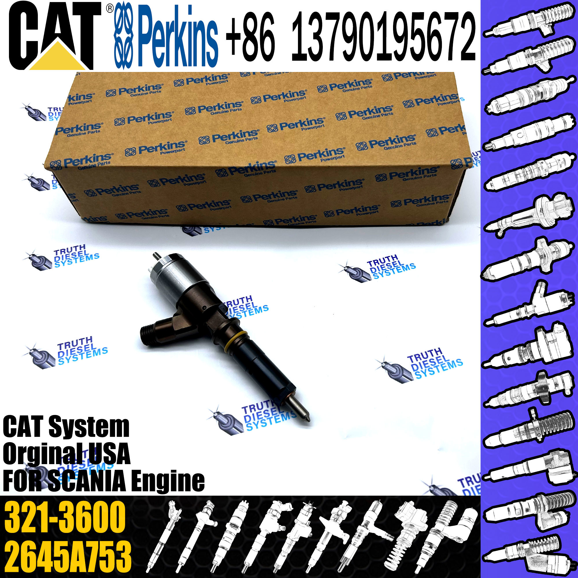 C6.4 diesel engine fuel injector 321-3600 10R-7938 2645A734 321-3600