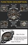 Fashion Stainless Steel Tourbillon Movement Mens Watch Waterproof KINYUED