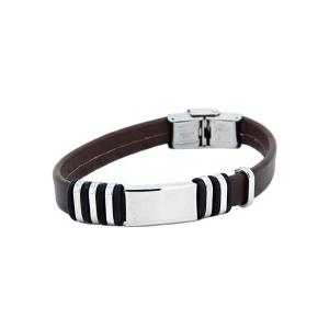Wholesale Europ American Fashion Trendy Stainless Steel Geniune PU Leather Bracelet Bangle LBL120 from china suppliers