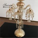 Antique Crystal Glass Candelabra Table Centerpiece 13 Arms Crystal Glass