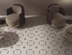ISO13006 AAA 0.85cm Indoor Porcelain Tiles Gray Round Circle Ceramic 200x200mm