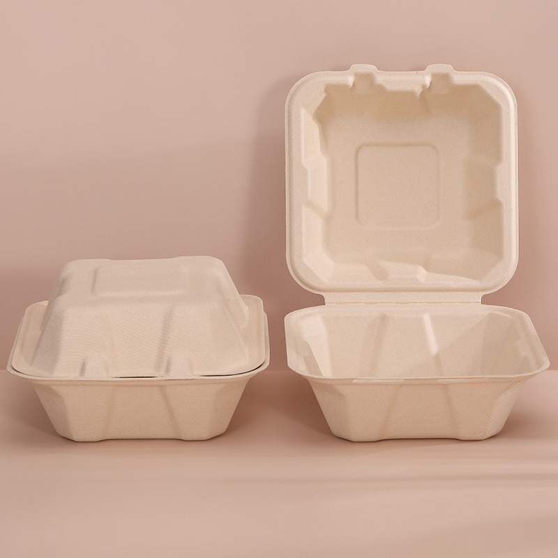 Biodegradable Greaseproof Take Out Container For Cake Hamburger