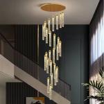 3200-6500K Color Temperature Golden Acrylic Hanging Pendant Light For Hotel