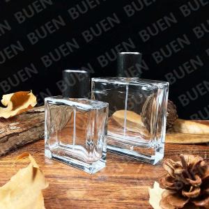 Wholesale Reusable Square Glass Perfume Bottle , Luxury Transparent Perfume Bottle from china suppliers