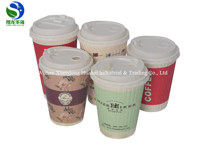 Creative Design Embossed Paper Cups Heat Insulated Degradable Design