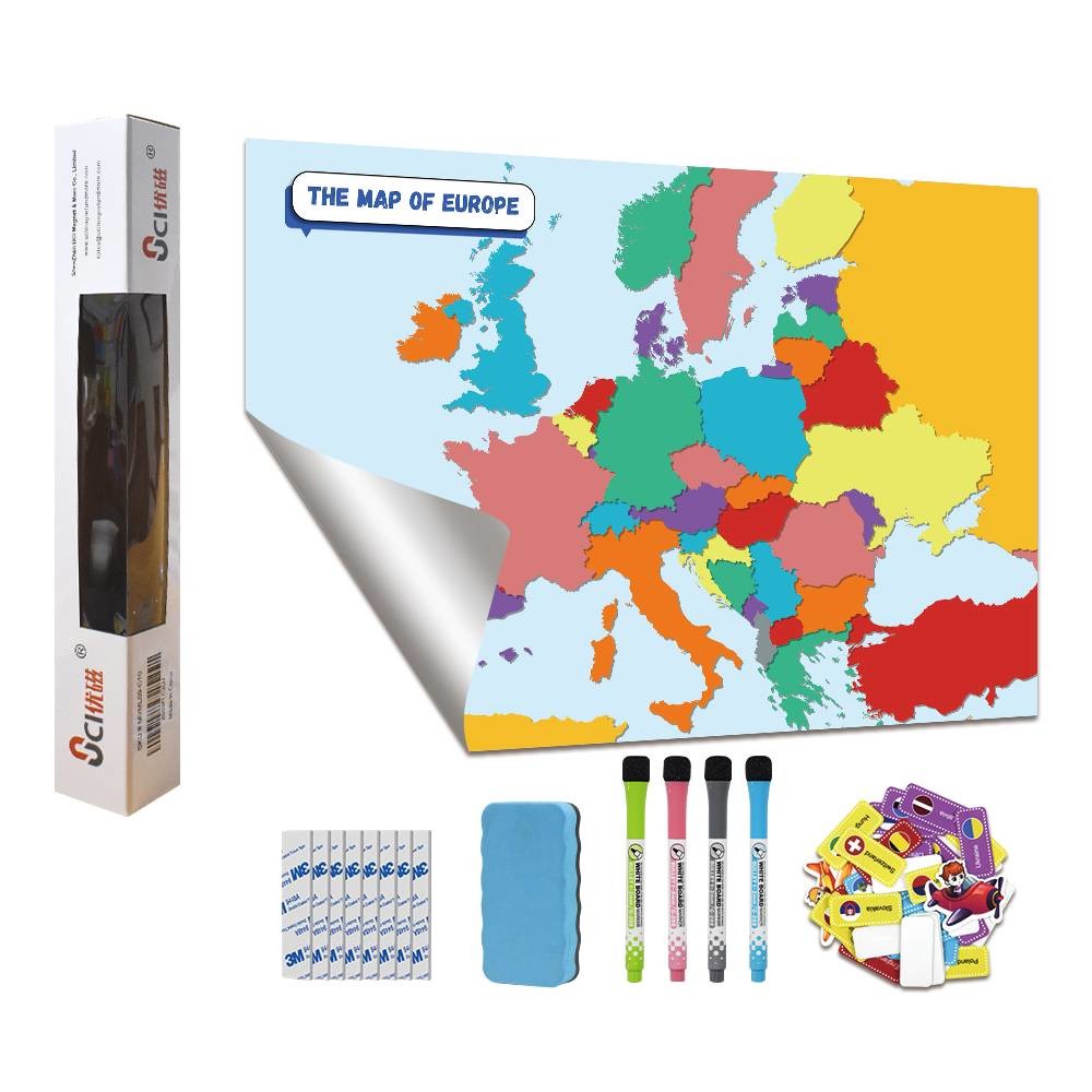 100x36" 75x36" Print Dry Erase Laminated Posters Map Learning
