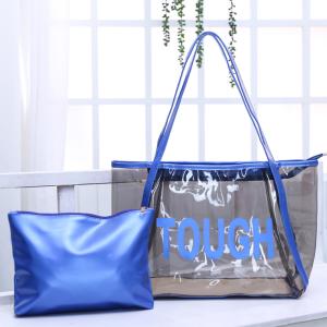Wholesale Fashion Clear Shoulder PVC Beach Totes With Interior Pocket from china suppliers