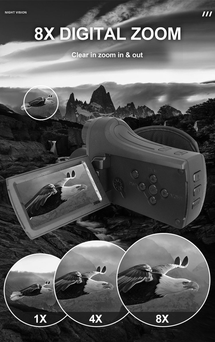 Infrared Digital Night Vision Camera handheld camera 4K HD Video 8X digital Zoom Long distance