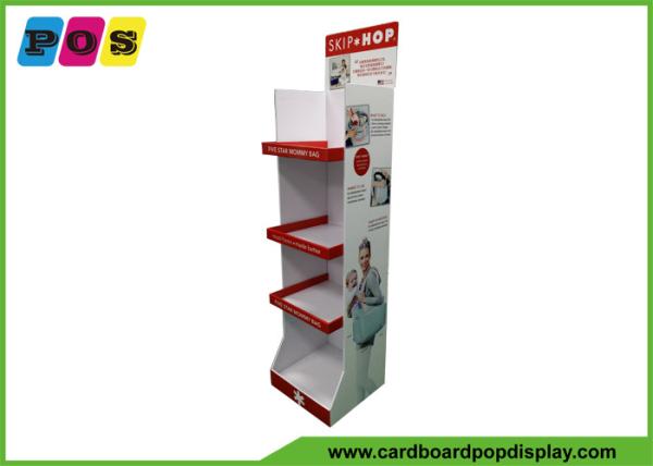 Corrugated Paper Advertising Display Stands With Four Shelves For Kids Bags