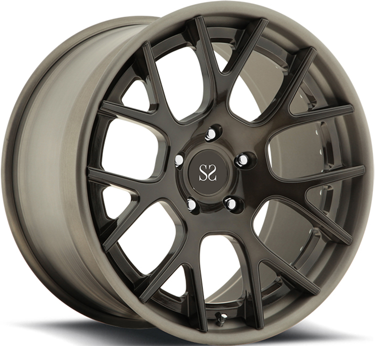 Gun Metal Silver 2pc Forged Alloy Wheels For Camaro 911 X6 Car Rims 18 Inch PCD 5x112 5x120