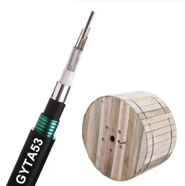 Underground Waterproof 72 Core Fiber Optic Cable Double Jacket Double Armored