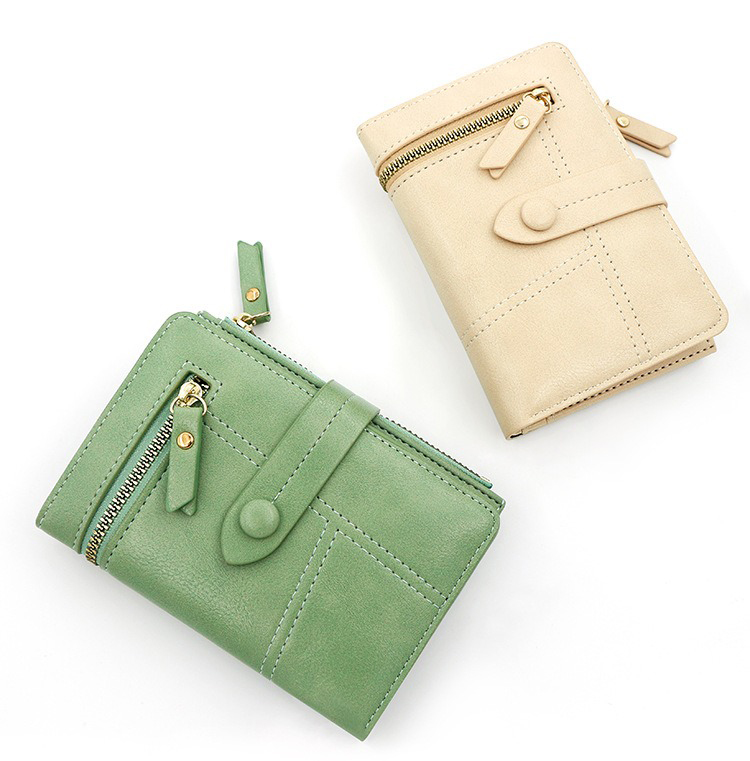 Multi-card Position Cute Wallet Purse with PU Leather and Zipper Coin Pocket ID Window