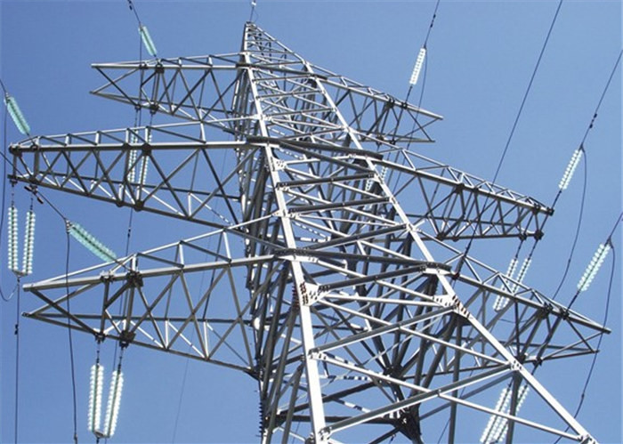 Mild Steel Transmission Line Lattice Steel Tower , Electric Angular Power Tower
