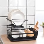 Rustproof 2 Tier Over The Sink Dish Rack , Metal 2 Tier Dish Drainer